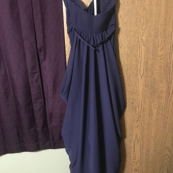 David’s Bridal Strapless Chiffon F19650 - Lapis - Picture 5 of 8